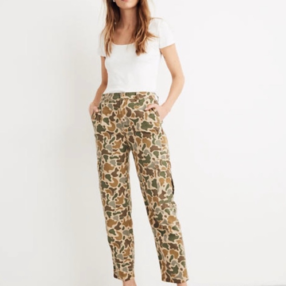 Madewell high rise camo cargo pants